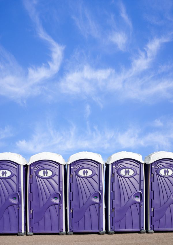 Portable toilet hire units ready for an event in Augusta Ga